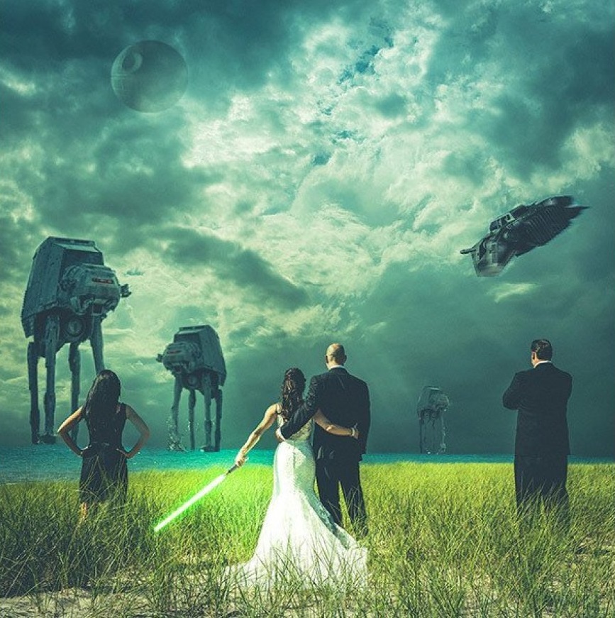 Epic Star Wars Wedding Photo